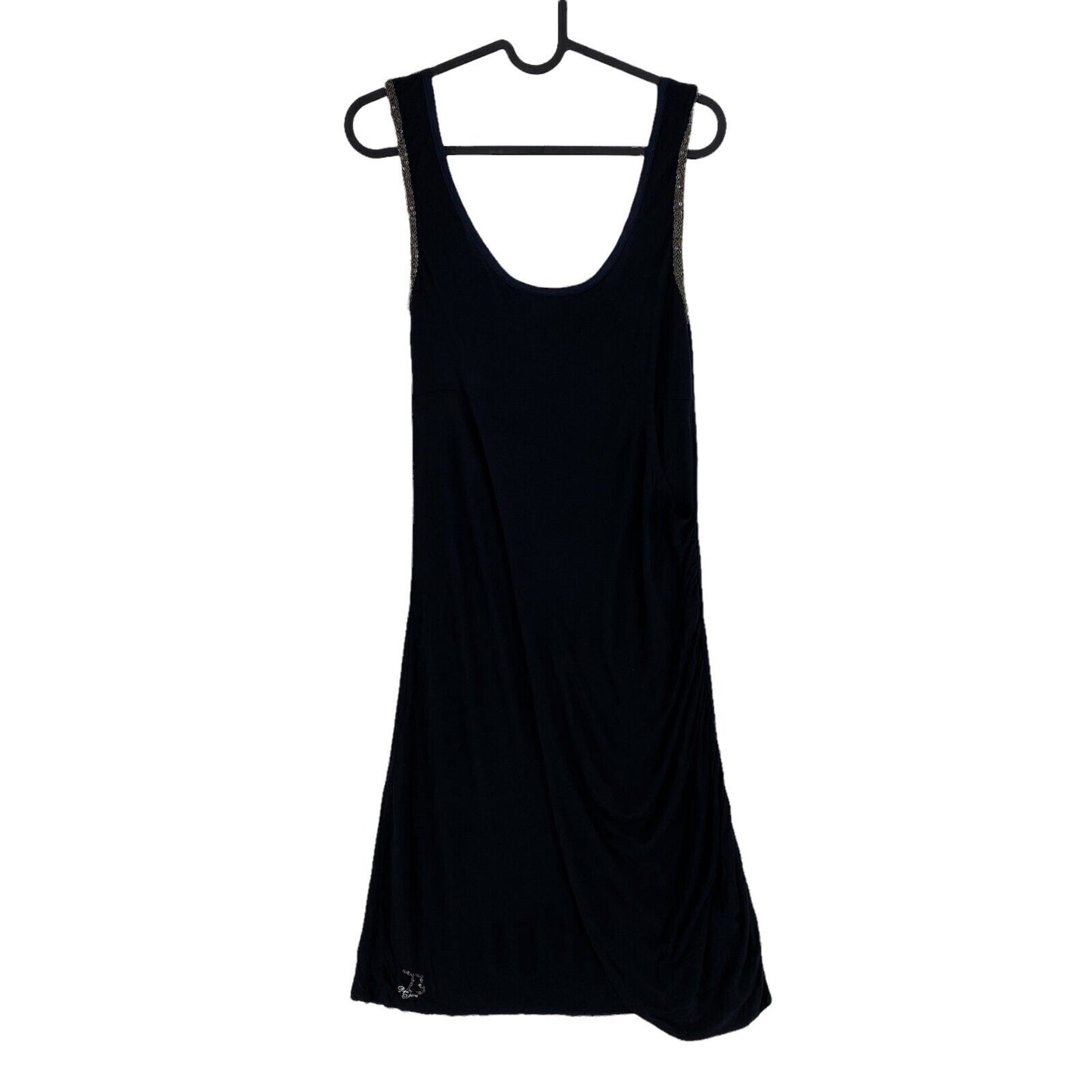 RPR €111 Pepe Jeans Black Silk Blend Round Neck Sleeveless Shift Dress Size XS