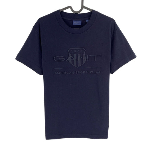 GANT Men Navy Blue Tonal Archive Shield Crew Neck Short Sleeve T Shirt Size S