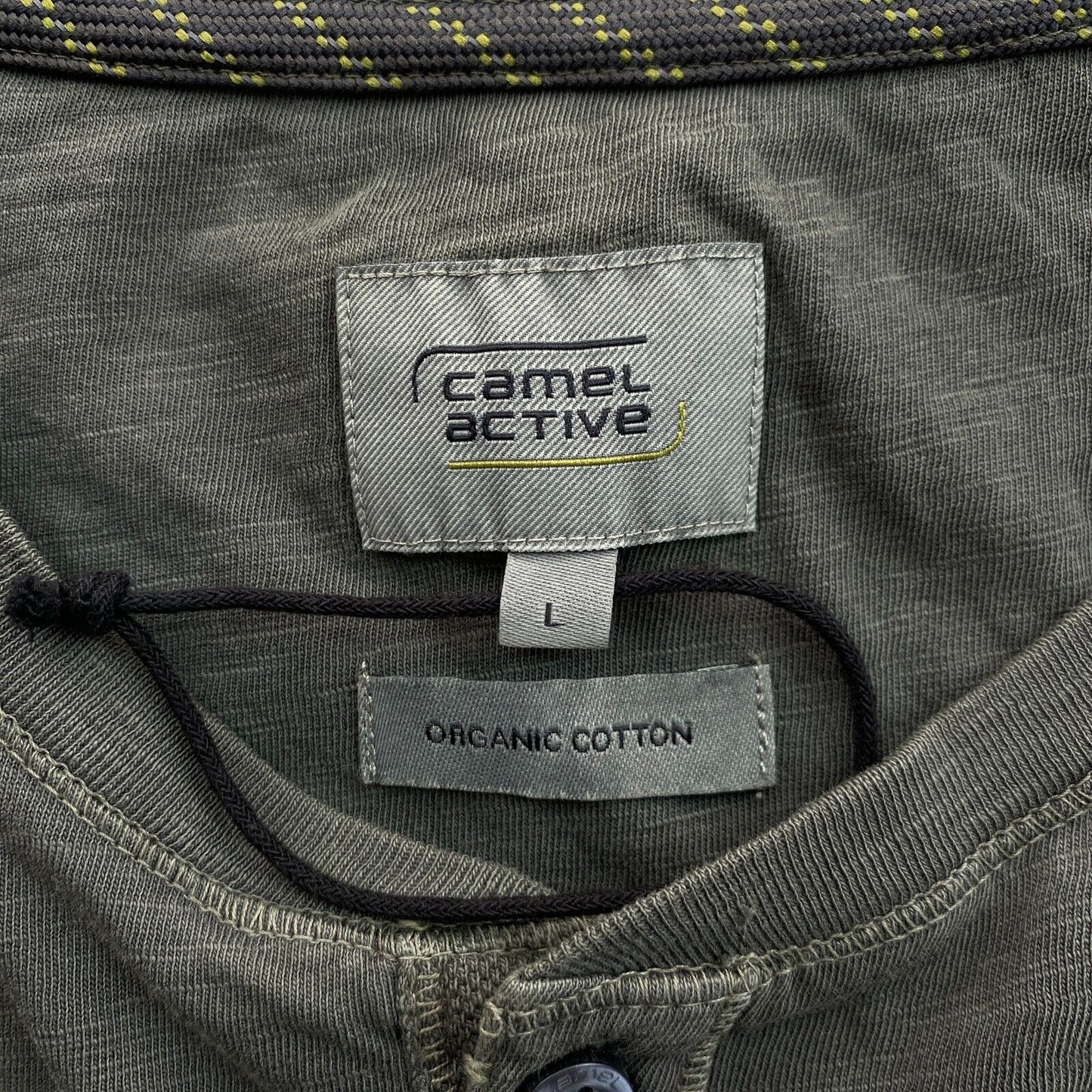 CAMEL ACTIVE T-shirt à col Henley vert grisâtre taille L