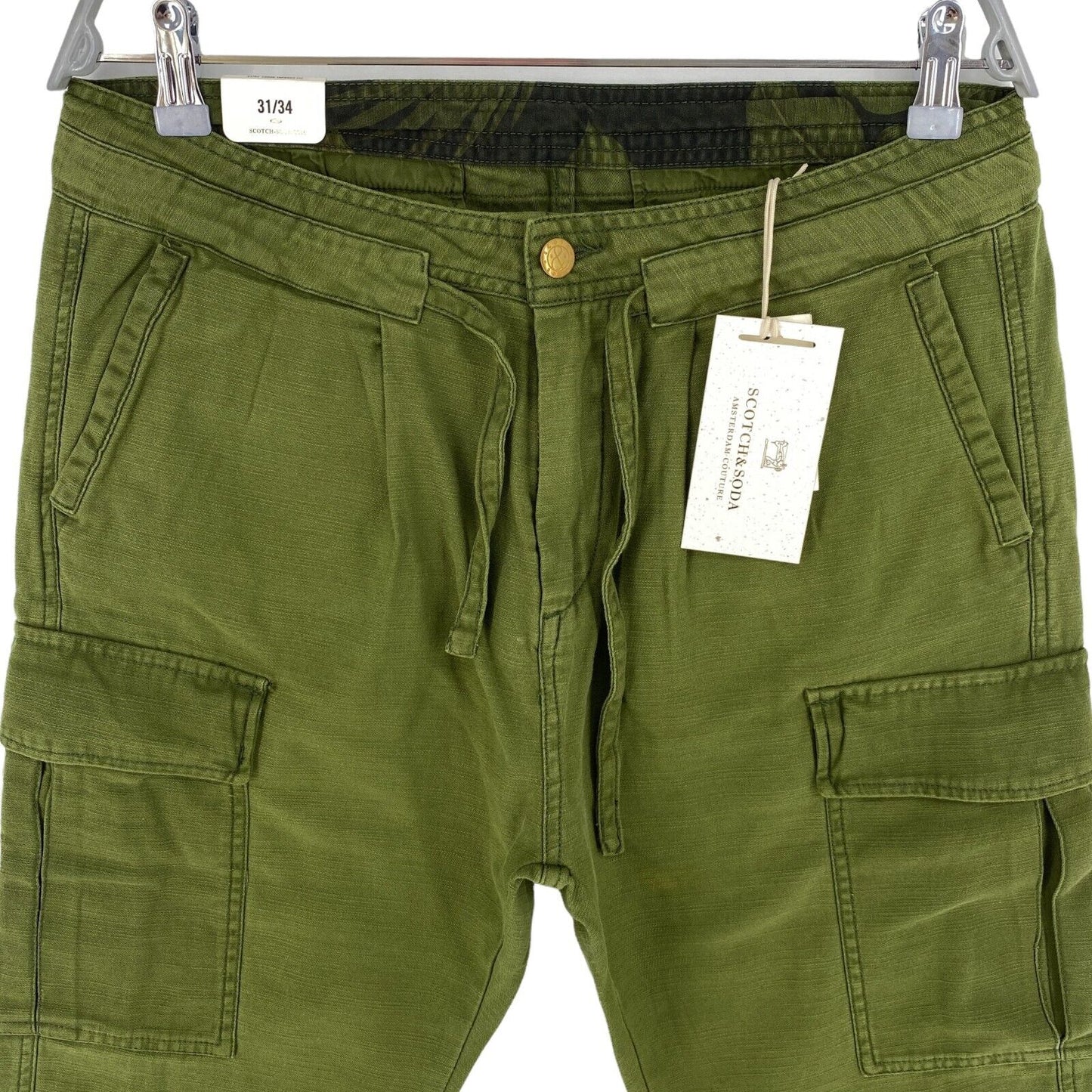 RRP €109 Scotch & Soda Green Loose Tapered Fit Pants Size W29 L32