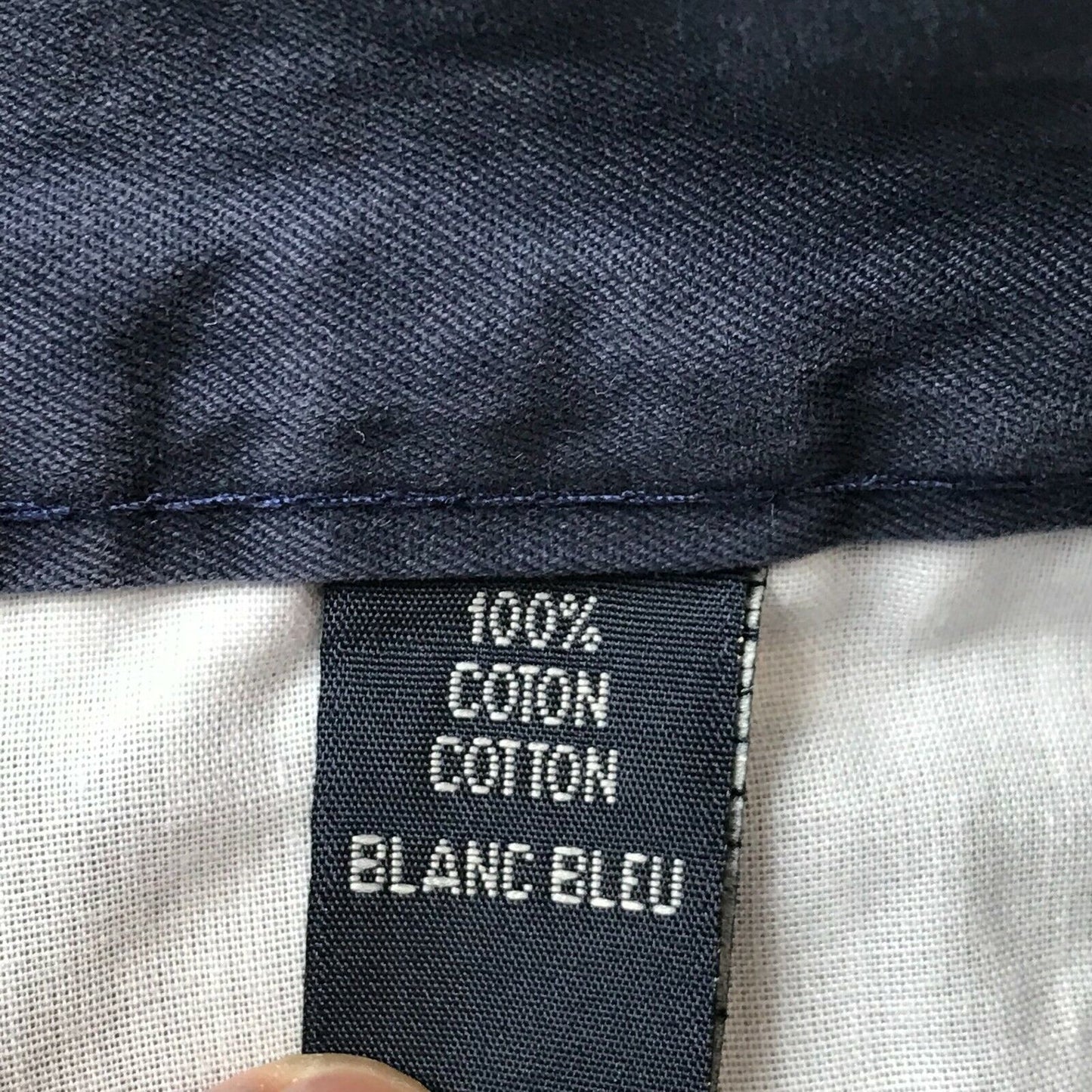 BLANC BLEU Pantalon coupe fuselée décontractée bleu foncé pour femme EUR 40 W30