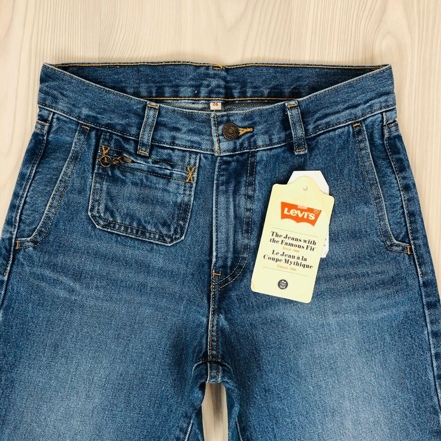 Levi's Famous Fit Old School Orange Label Bleu Jeans Tailles W26 W30