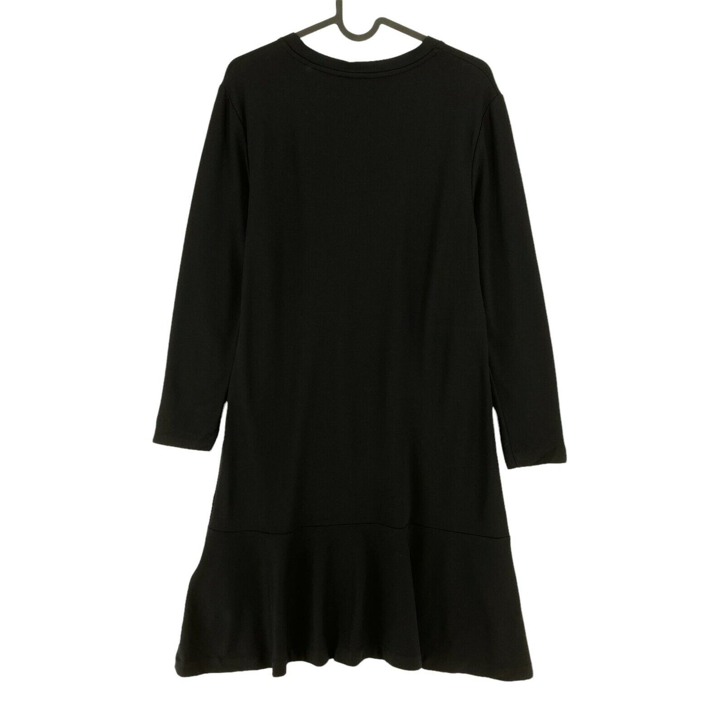 GANT Black Crew Neck Flared Long Sleeves A Line Dress Size M