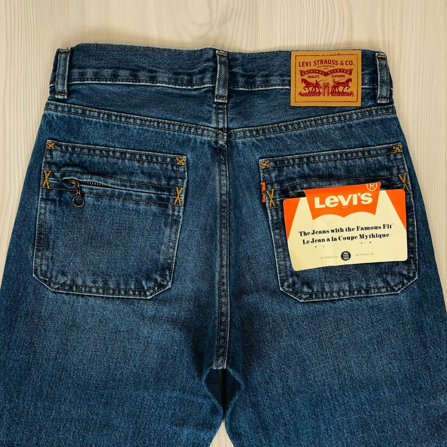 Levi's Famous Fit Old School Orange Label Bleu Jeans Tailles W26 W30