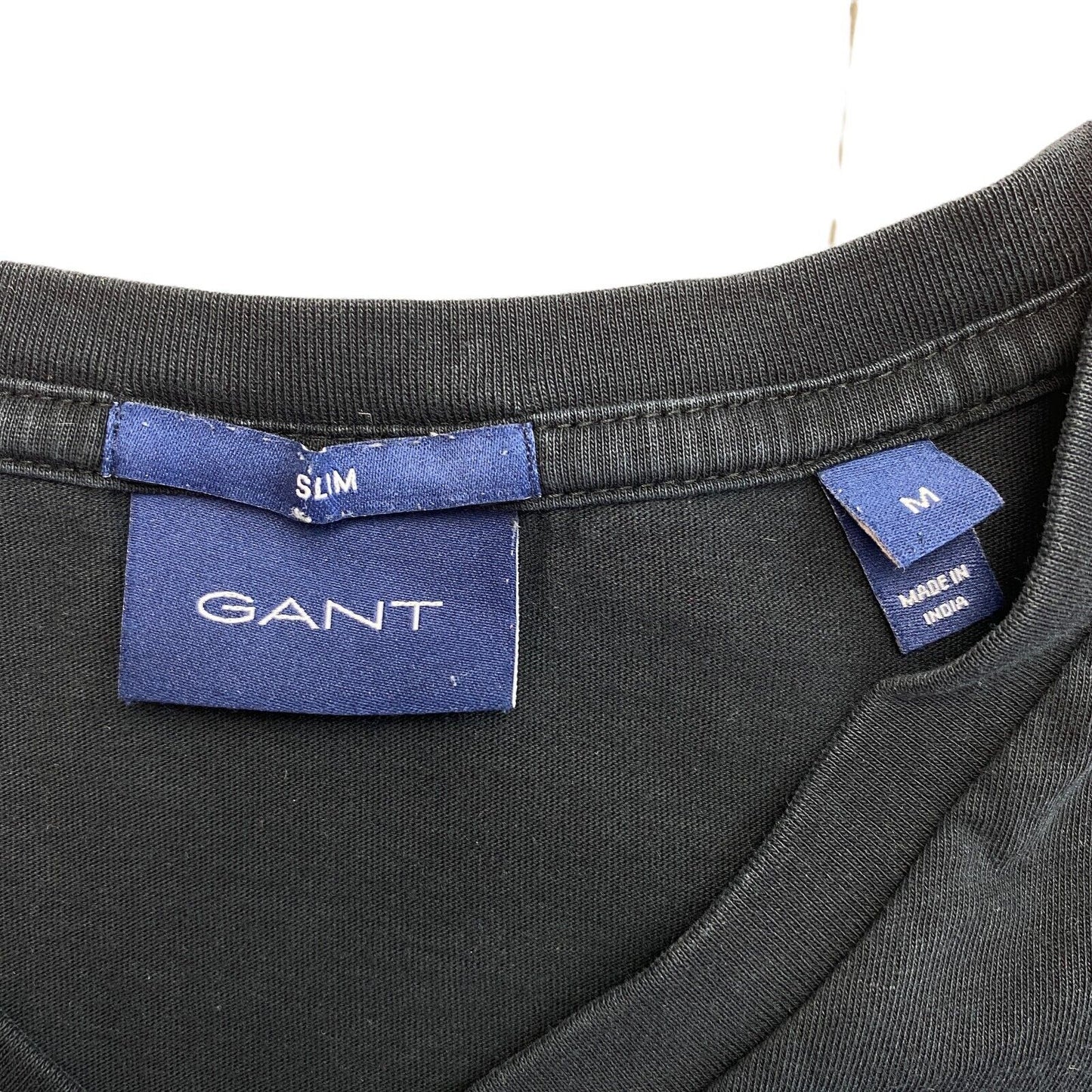 GANT Black Original Slim V Neck T-Shirt Size M