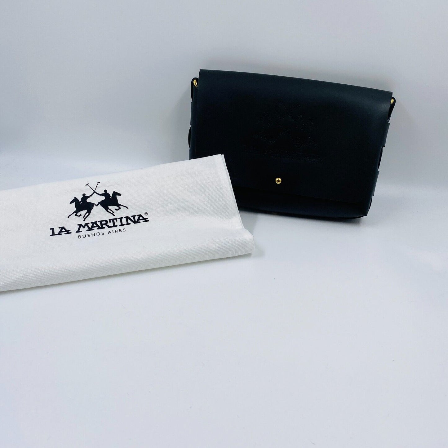 La Martina – Umhängetasche, Handtasche, 100 % Leder, Schwarz