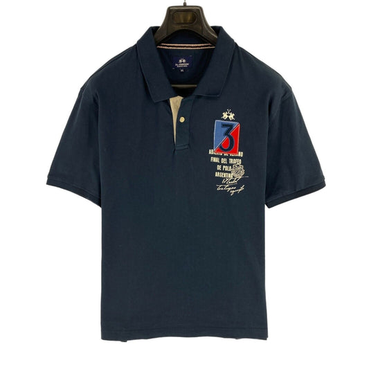 LA MARTINA Men Navy Blue SS Regular Fit Polo Shirt Size 3XL XXXL