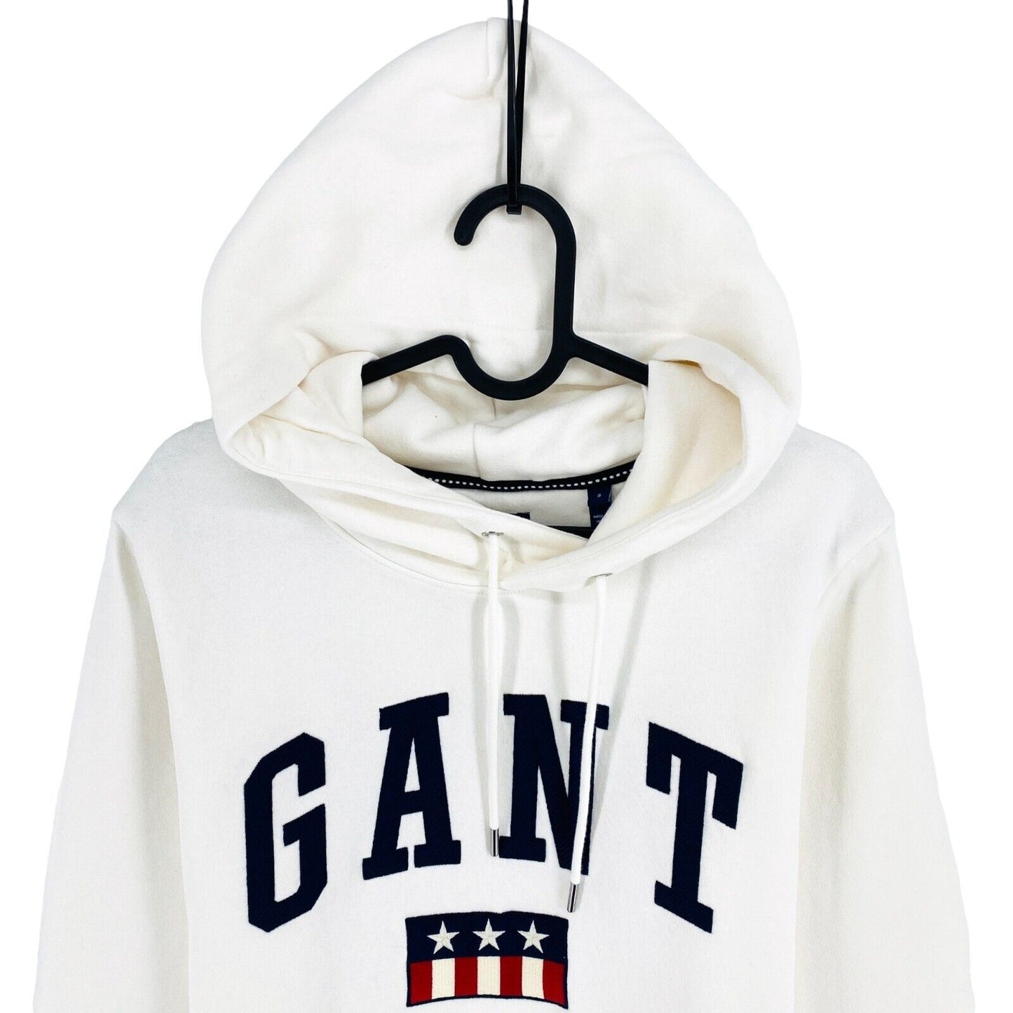 GANT Blanc Rétro Logo Sweat à capuche Pull Taille S