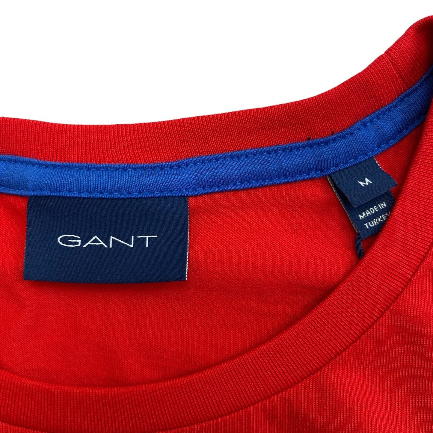 GANT Red Contrast Logo Crew Neck T Shirt Size M