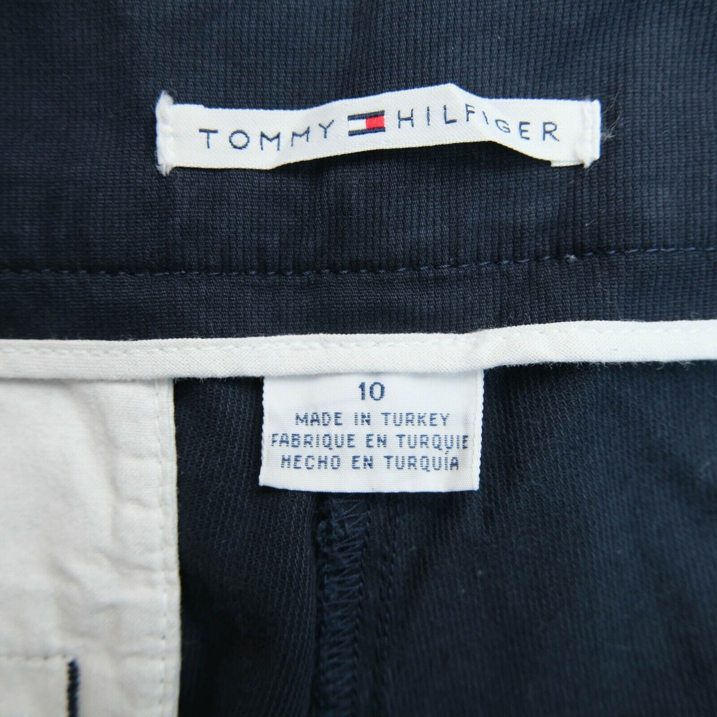 TOMMY HILFIGER Navy Blue Wide Legs Chino Pants Trousers Size 10 EU 40 UK 12 US 8