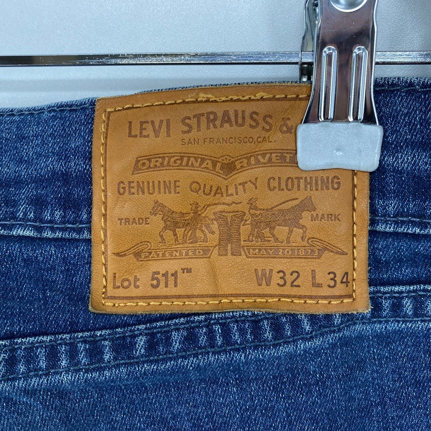 Levi's Premium 511 Blue Stretch Slim Fit Jeans Size W32 L34