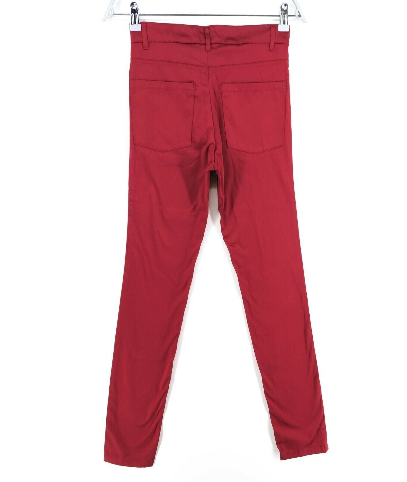 MONKI Women Red Skinny Fit Jeggings Trousers Size XS