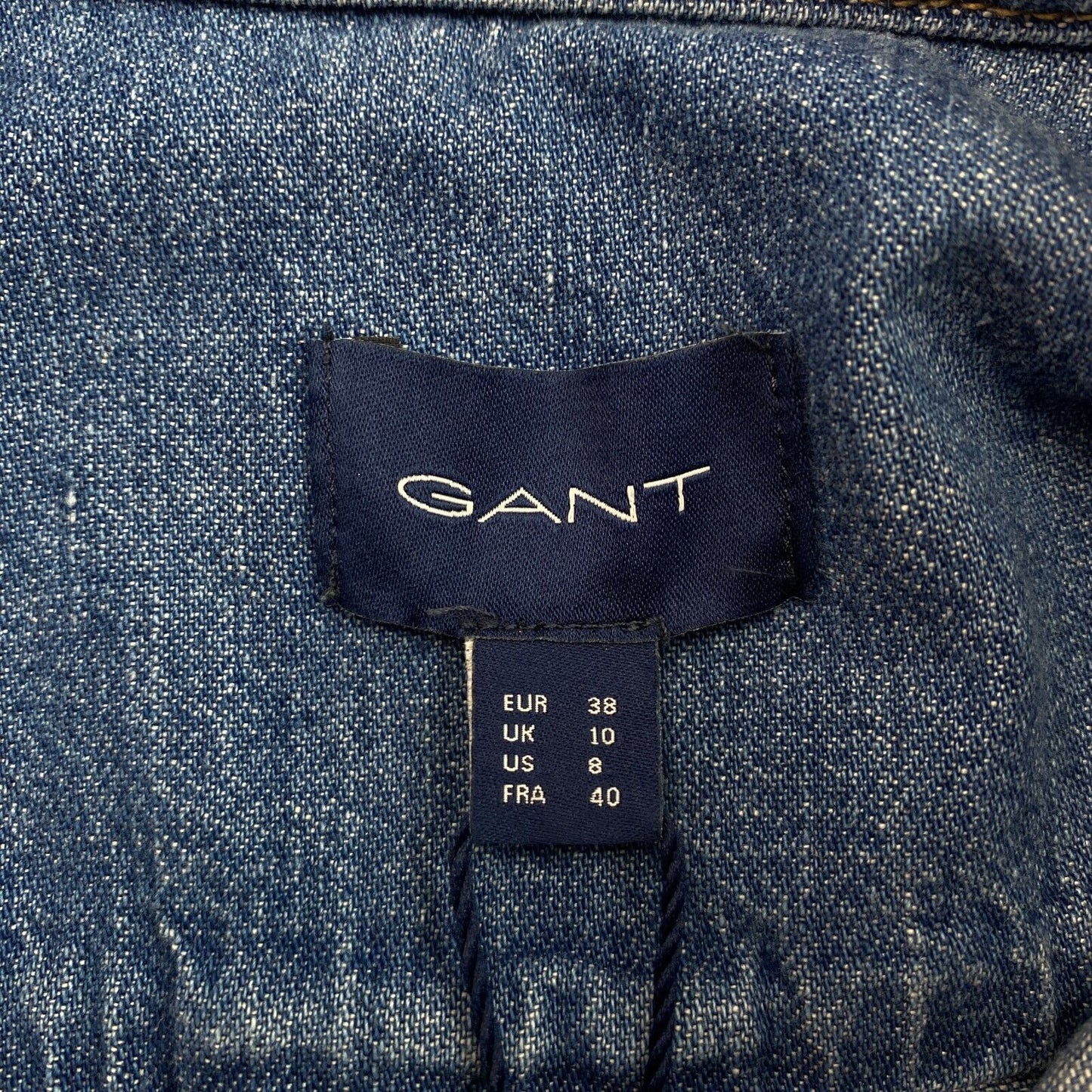 GANT Women Dark Blue Denim SS Regular Shirt Dress Size EU 38 UK 10 US 8