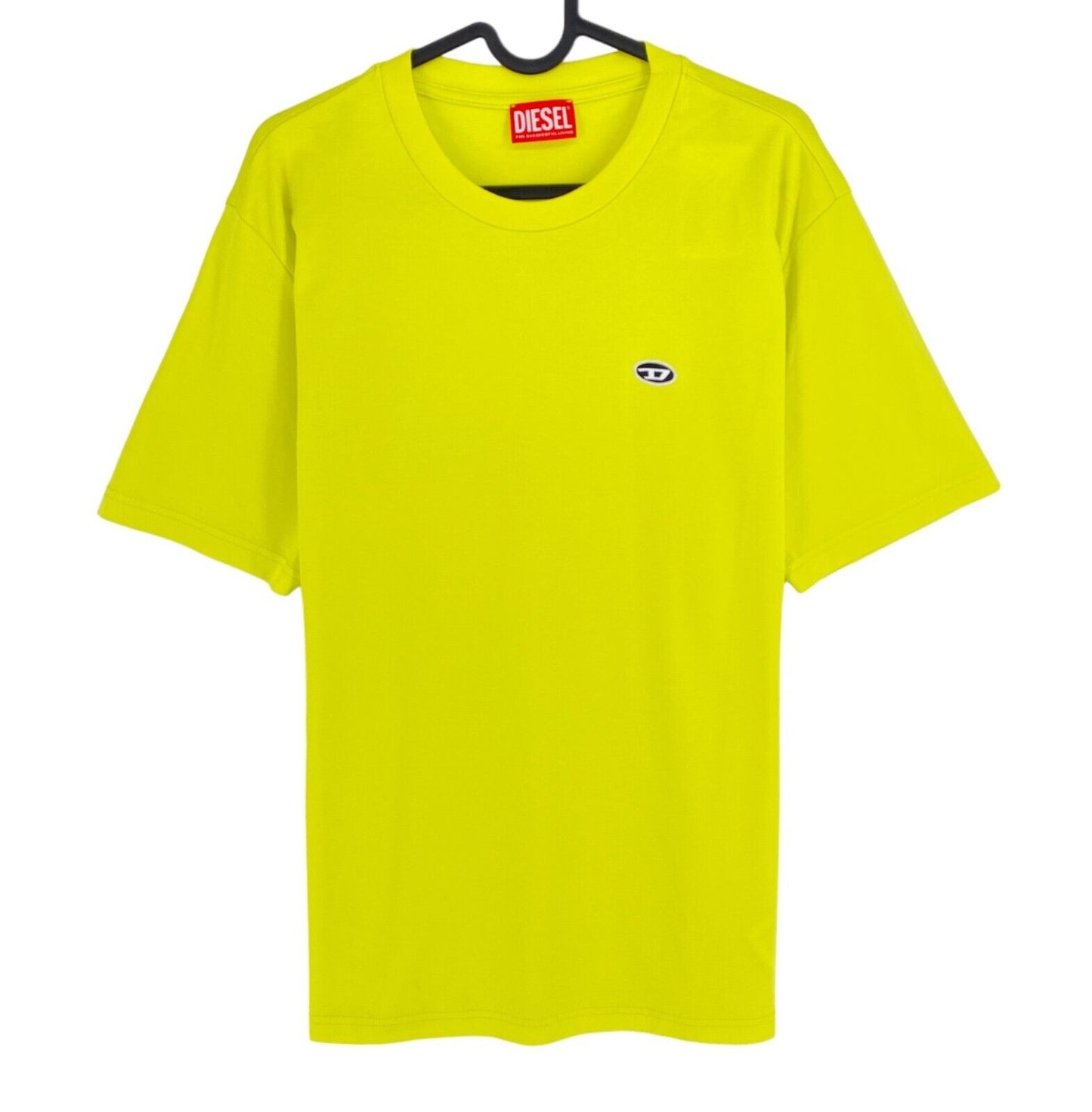 DIESEL Men Bright Yellow T-JUST-DOVAL-PJ Crew Neck T Shirt Size M