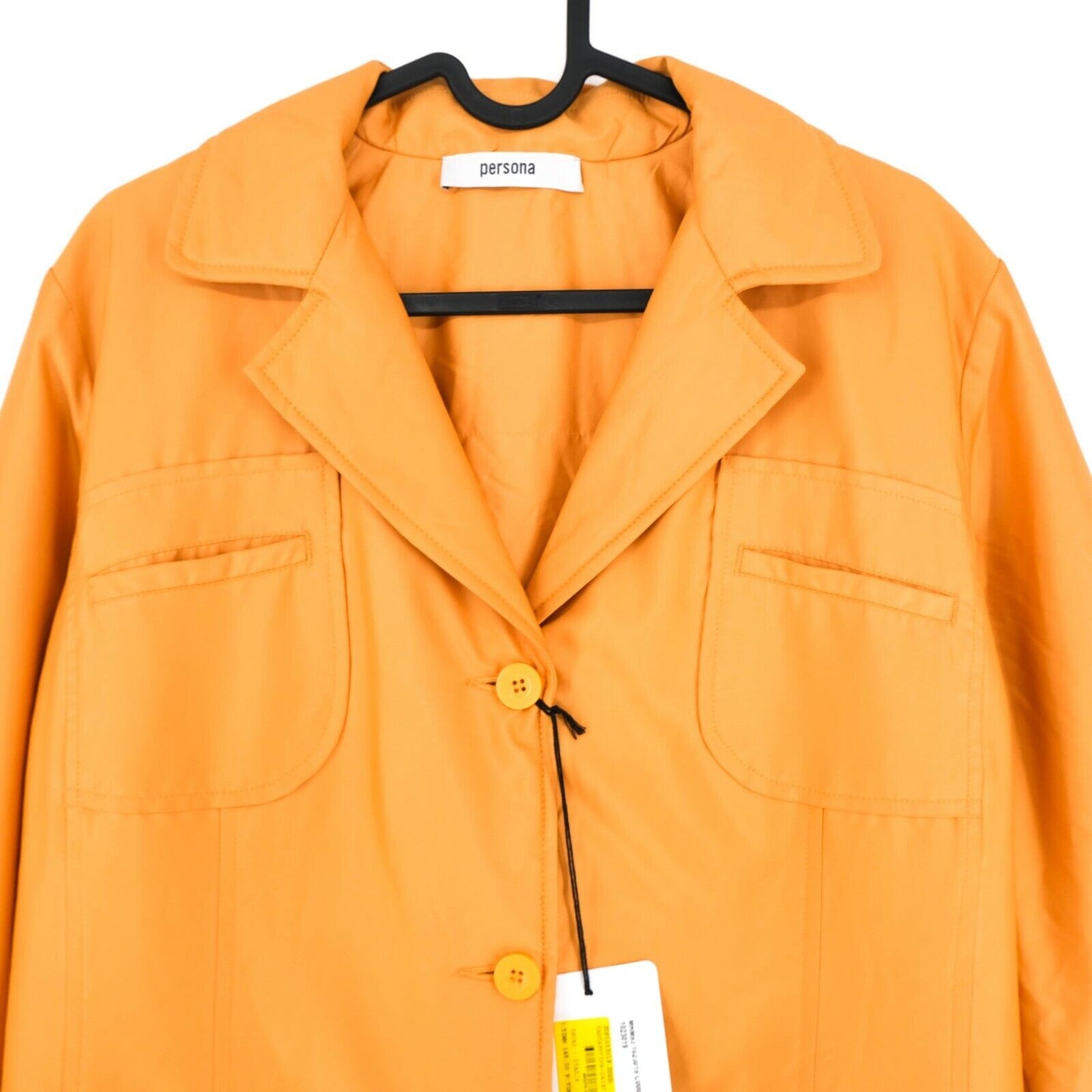 RRP €165 PERSONA Orange Short Rain Coat Jacket Size EUR 38 UK 10 US 8