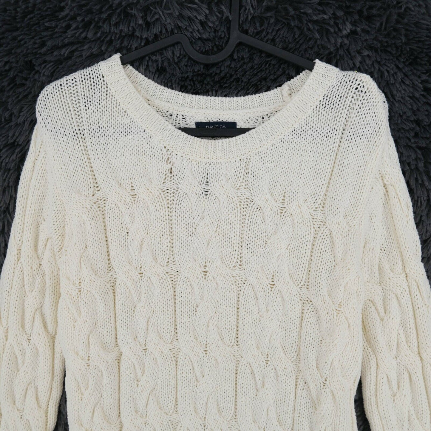 NAUTICA White Crew Neck Jumper Sweater Pullover Size XS