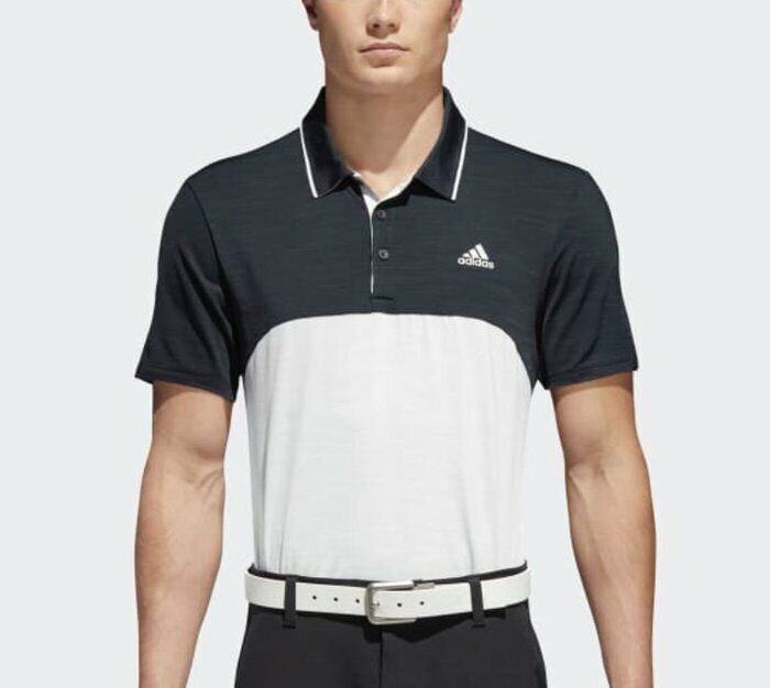 Adidas Golf Grey White Regular Fit Polo Shirt Top Size M