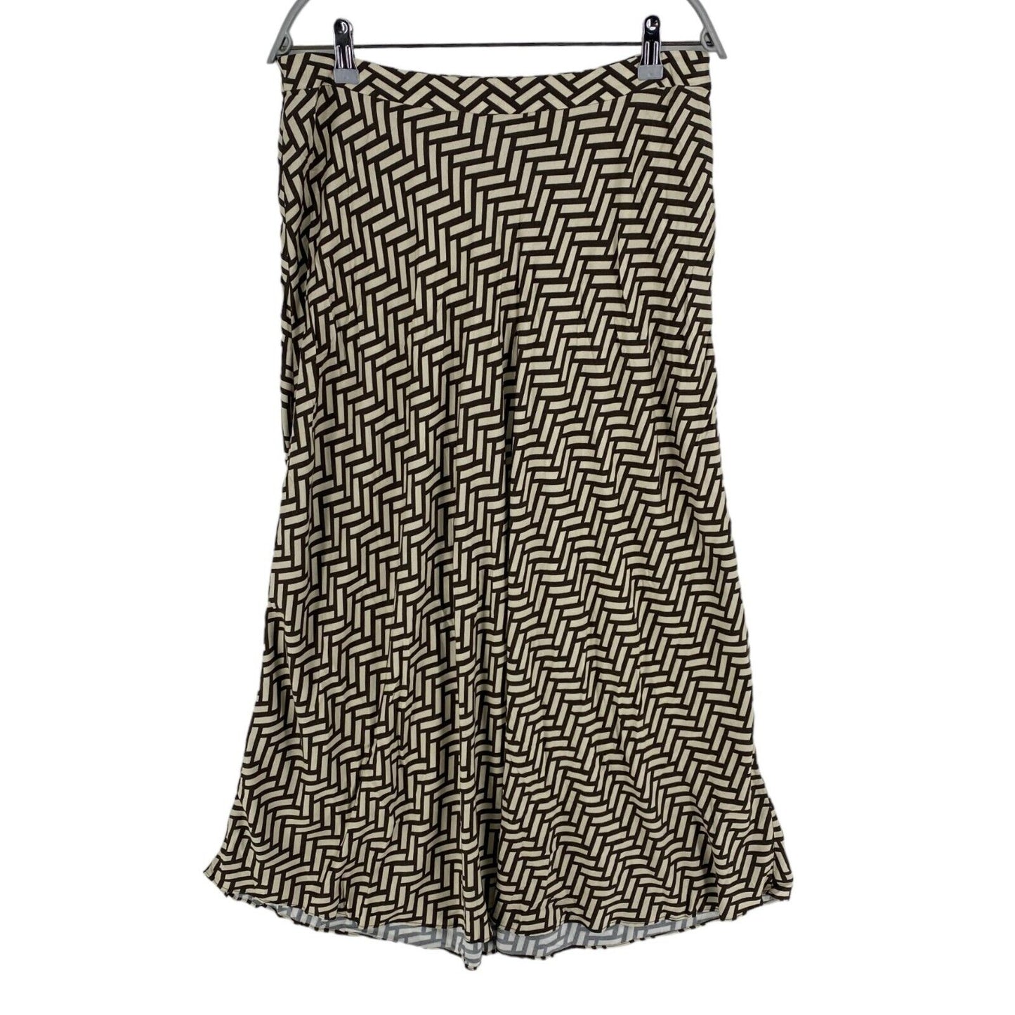 RRP €164 GANT Brown Geometric A Line Skirt Size EU 40 UK 12 US 10