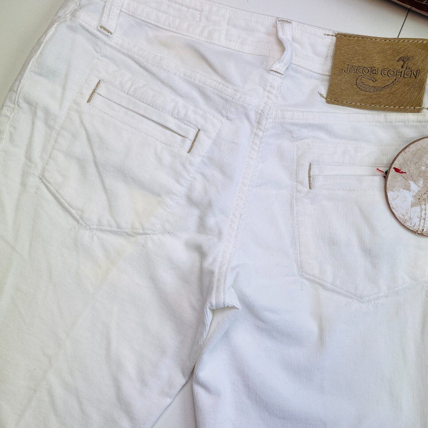 JACOB COHEN Women 737 White Slim Chino Pants Trousers Size W30 L32