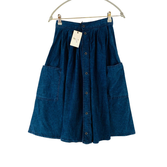 PEPE JEANS LAYLA Blue Mid Waist A-Line Denim Skirt Size XS W24