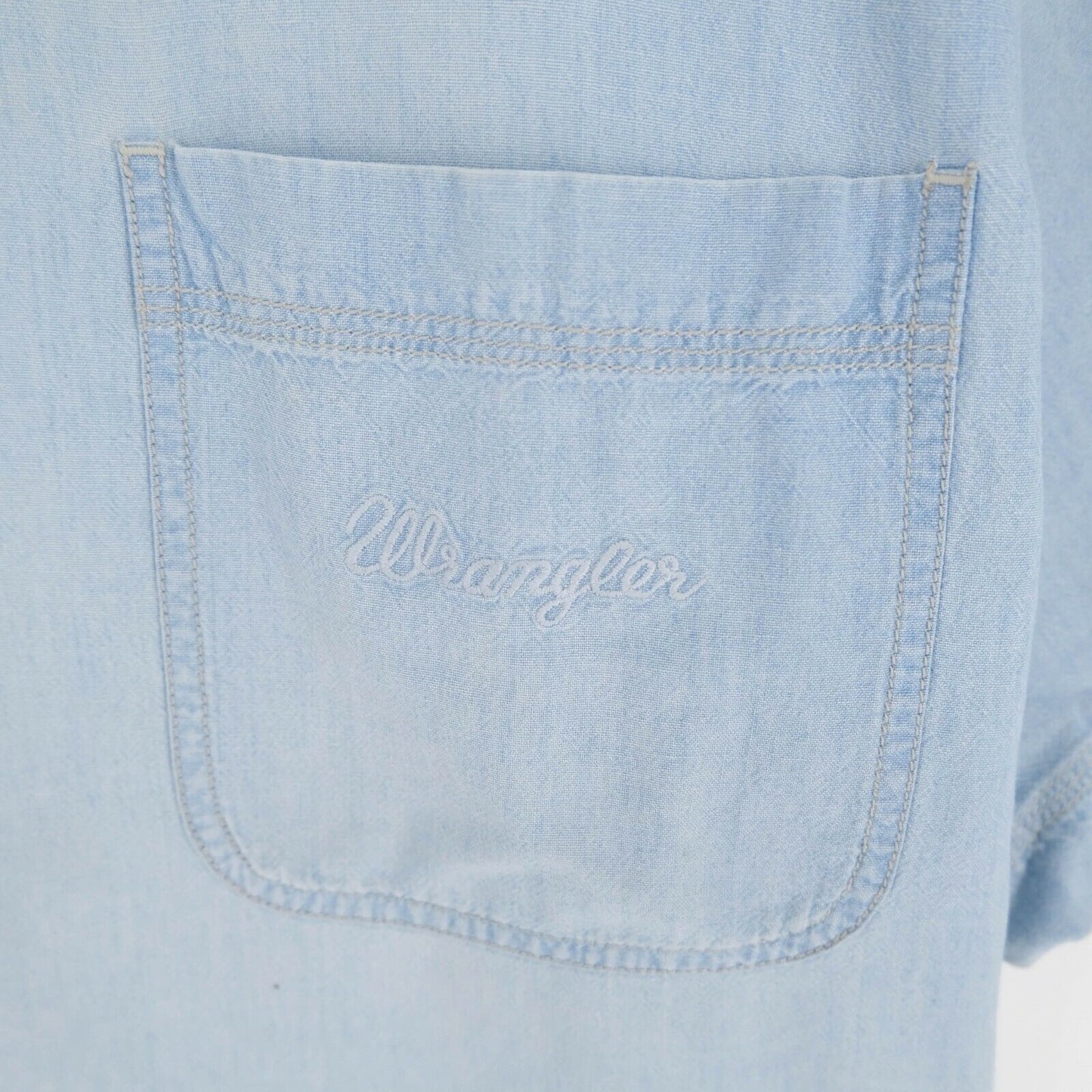 Wrangler Light Blue Short Sleeves Denim Shirt Size XL