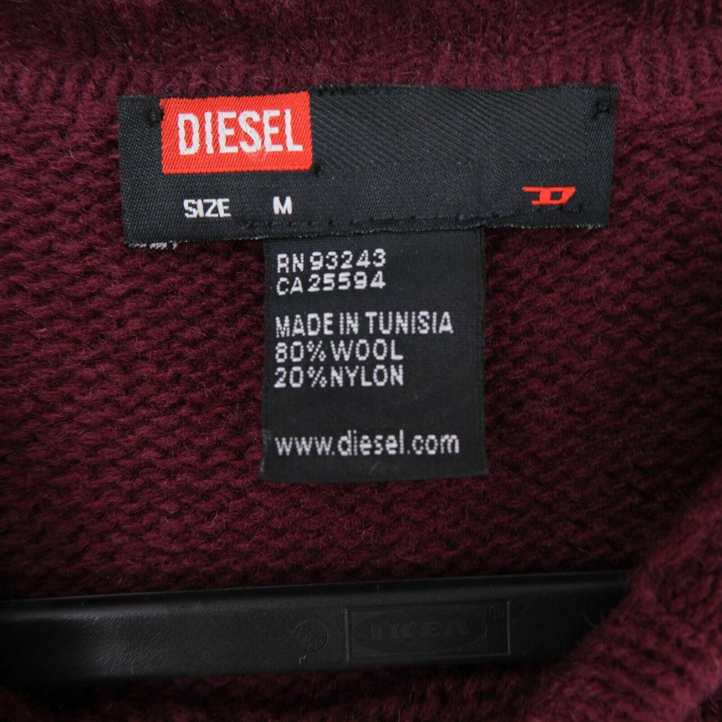 Diesel Purple Crew Neck Wool Blend Sweater Pullover Size M