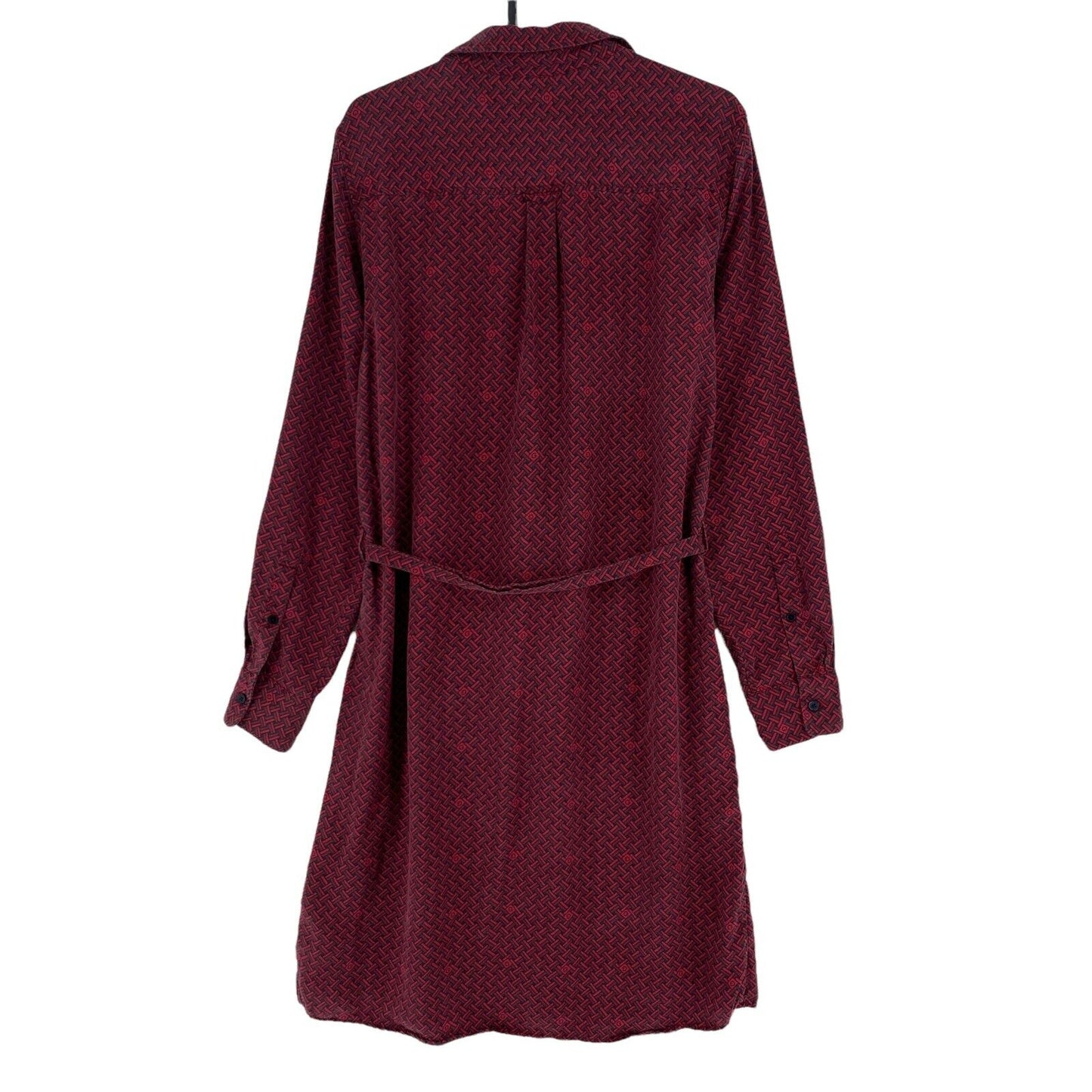 GANT Rouge Foncé Basket Weave Manches Longues Robe Chemise Taille EU 38 44 UK 12 18 US 8