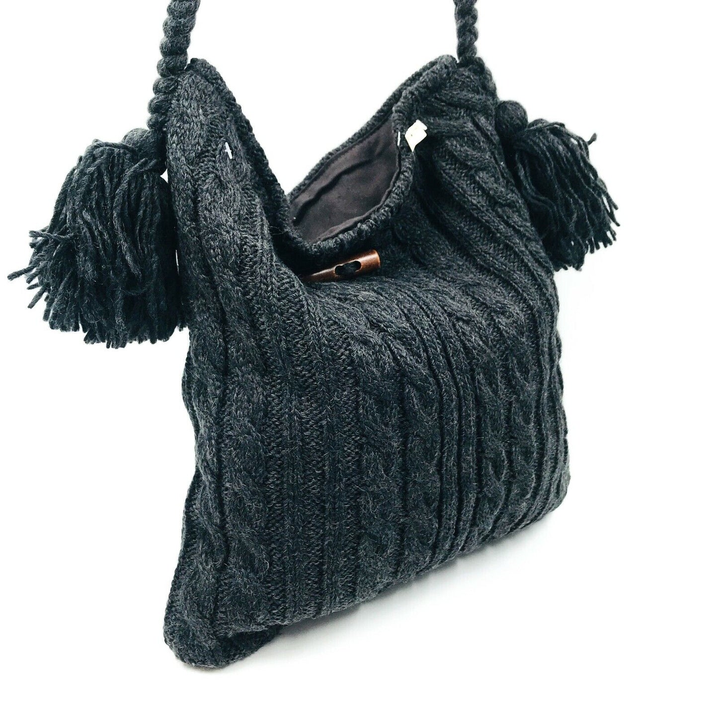 Etam Grey Knitted Shoulder Bag