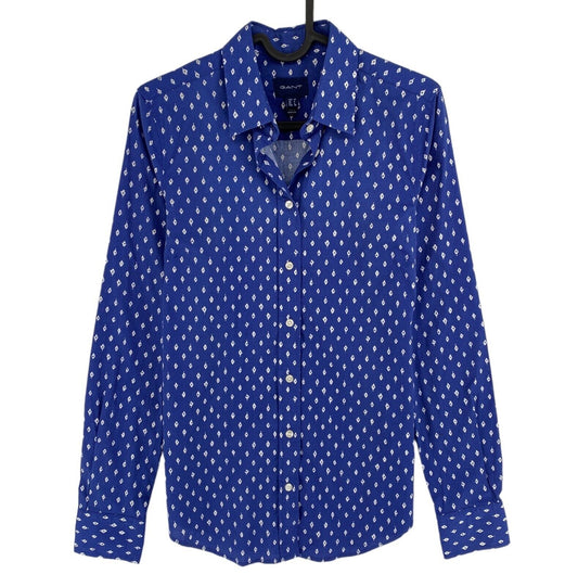 GANT Blue Printed Cotton Shirt Size EU 34 UK 6 US 4