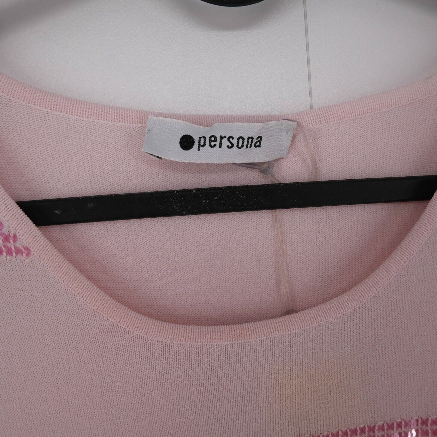 Persona Pink Boat Neck Top T Shirt Blouse Size S