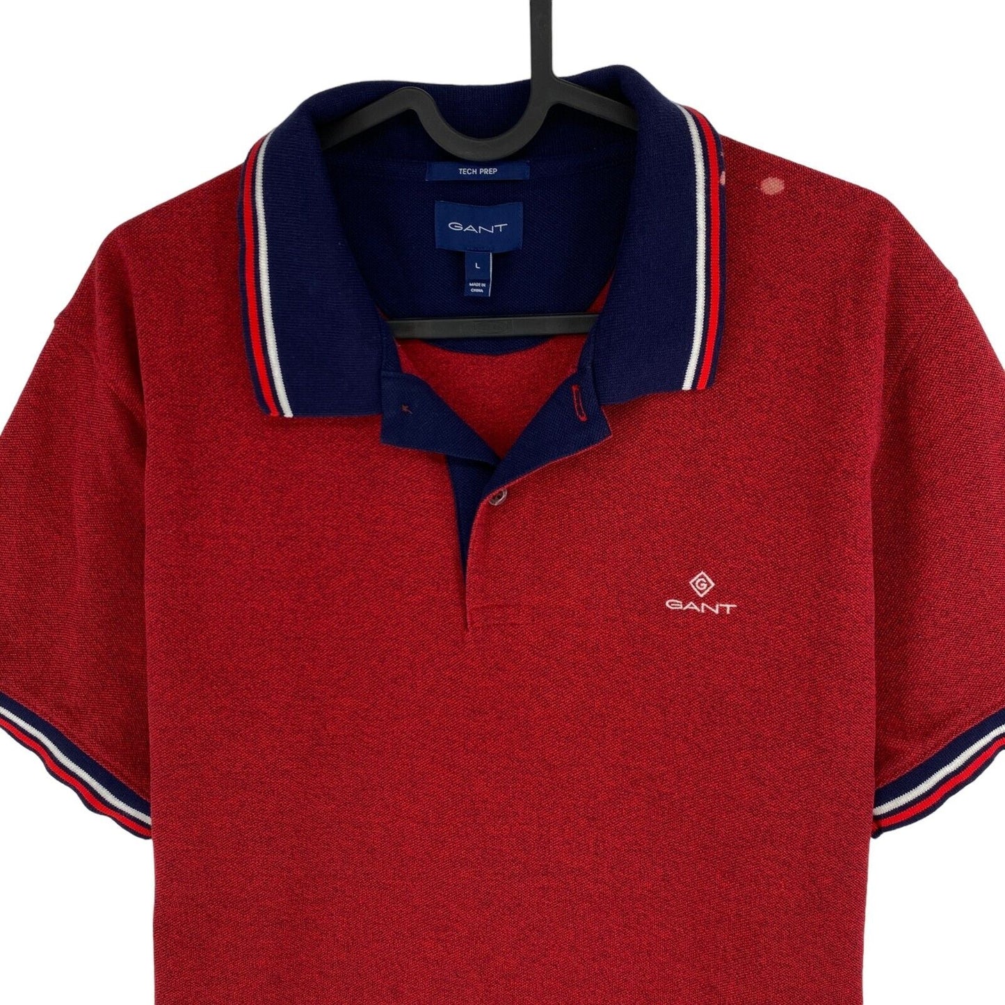 GANT Dark Red Tech Prep Pique Rugger Polo Shirt Size L