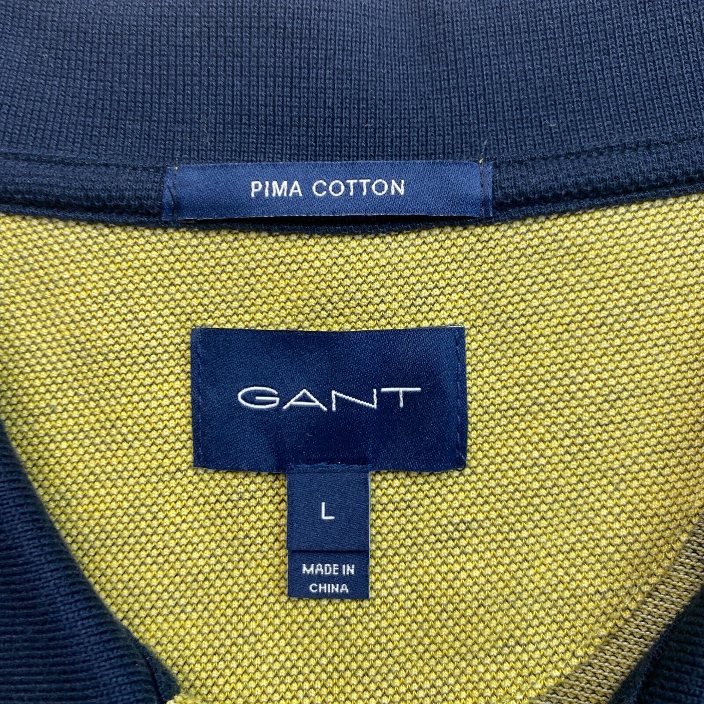 GANT Greenish Yellow 4-Col Oxford Pique Rugger Polo Shirt Size L