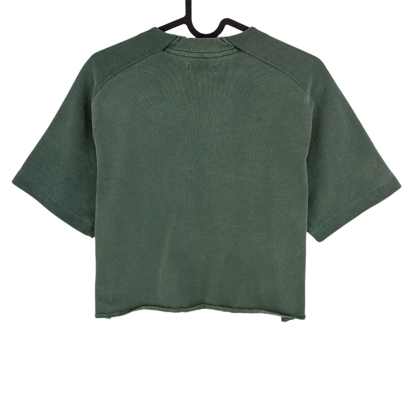 CALVIN KLEIN JEANS Dark Green Crew Neck Cropped Top T Shirt Size M