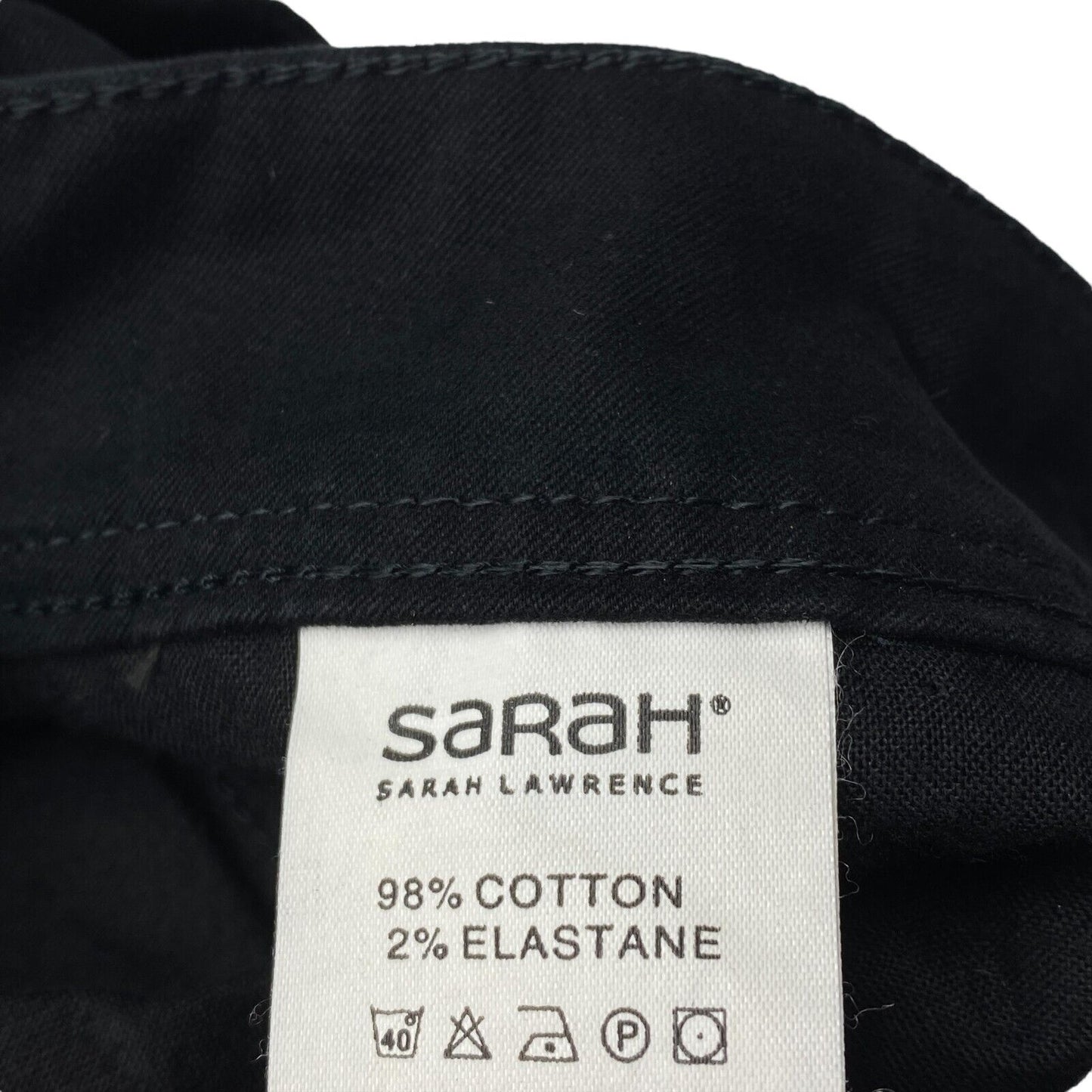 SARAH LAWRENCE JEANS Black Cotton Blend Straight Jeans Size 28 W30 L34