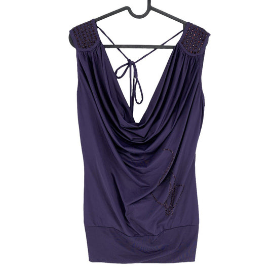 Baby Phat Purple Sleeveless Cowl Neck Top Size L