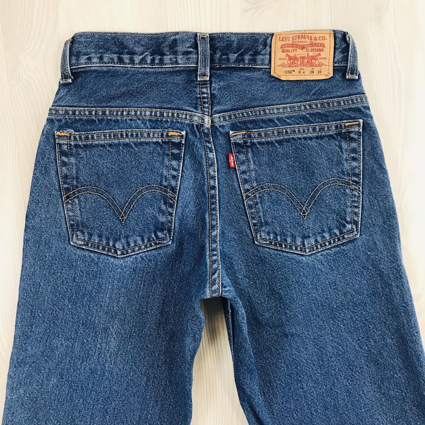 Vintage Levi's 550 Boys Blue Relaxed Straight Fit Jeans 8 H / W28 L23