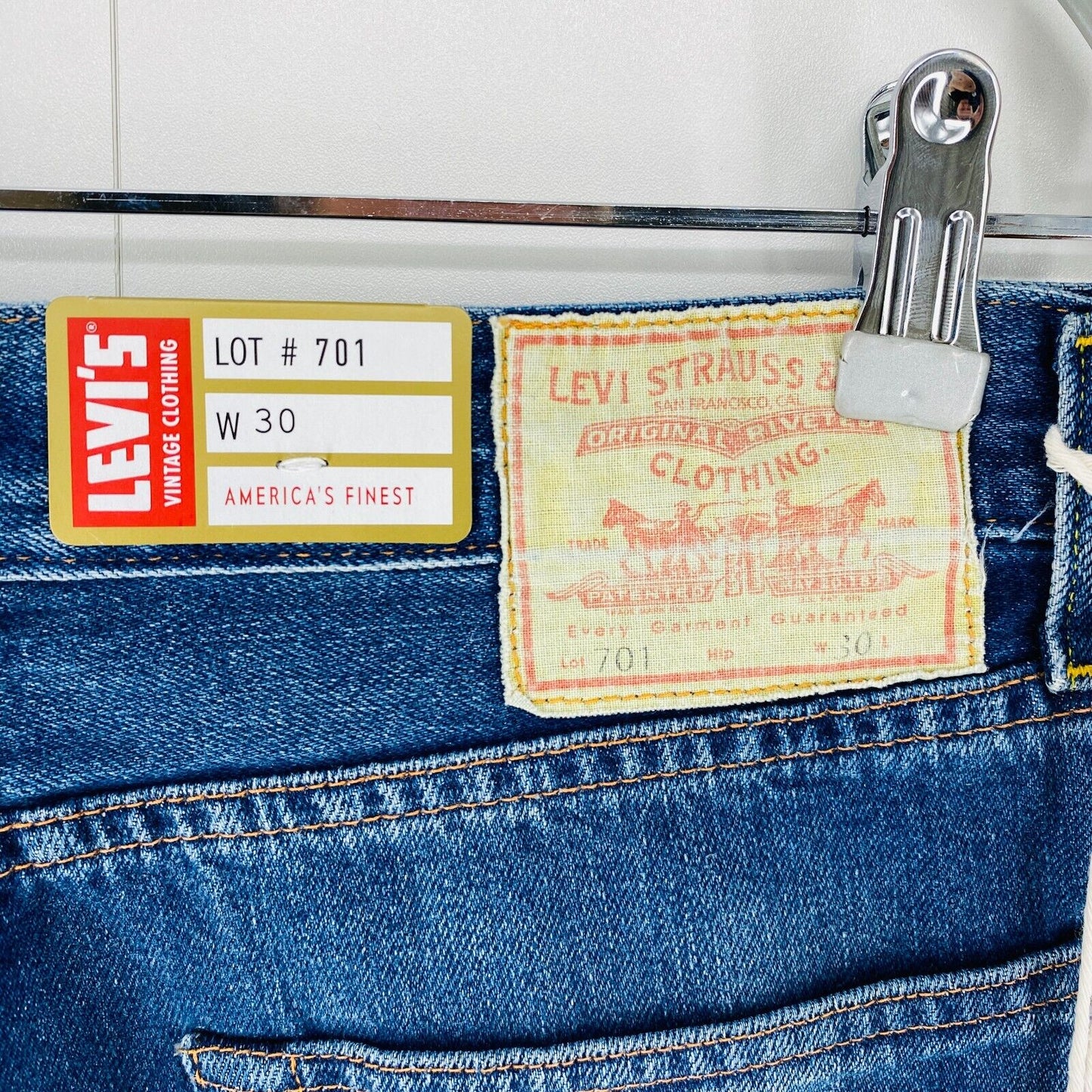 Levi's VINTAGE CLOTHING 701 Big E 1950s Women High Waist Straight Fit Jeans W30