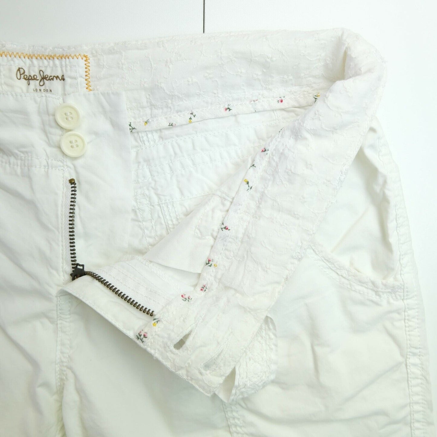 RRP €105 PEPE JEANS London White Capri Pants Trousers Size W30