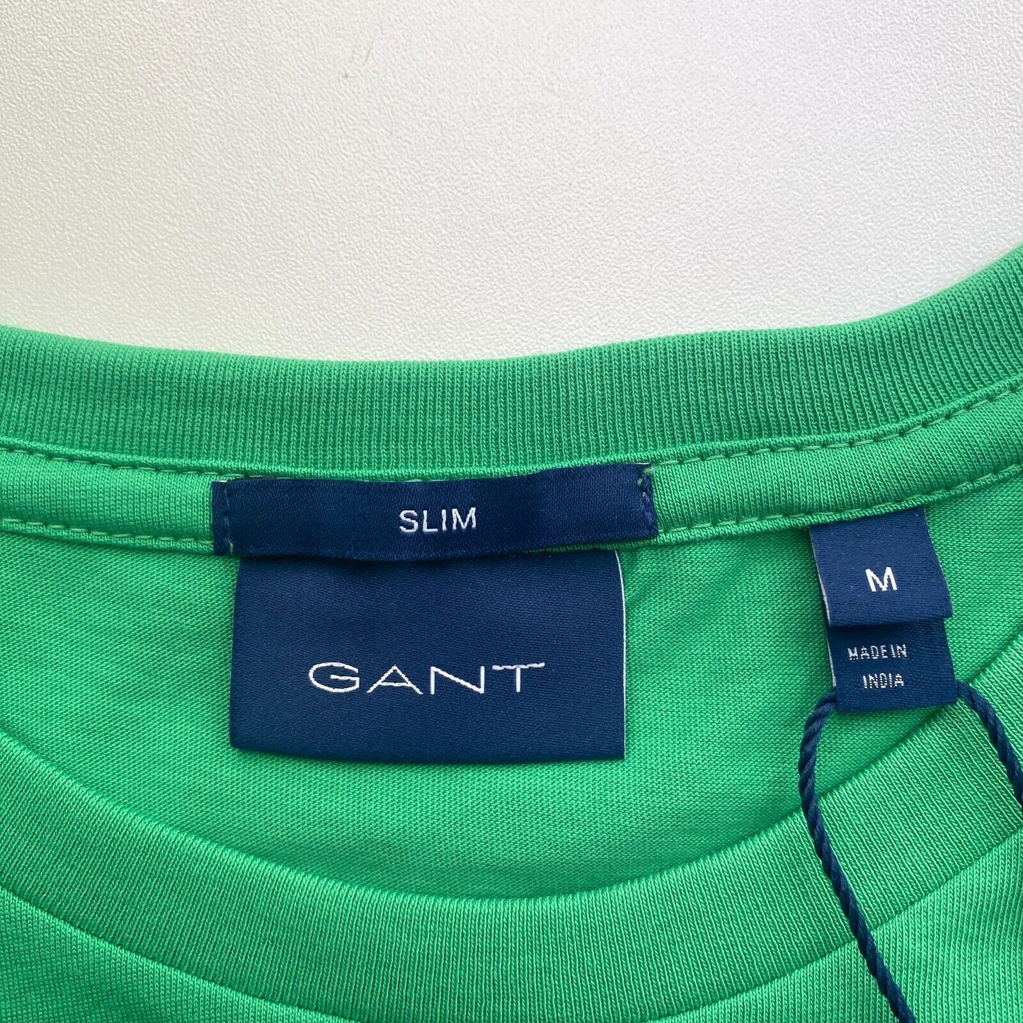 GANT Men Mid Green Original Slim Fit Crew Neck Short Sleeves T Shirt Size M