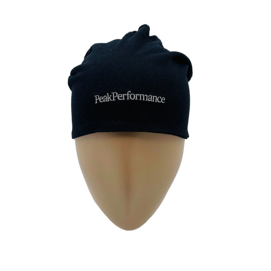 Peak Performance Black 100% Cotton Progress Beanie Hat Size L XL