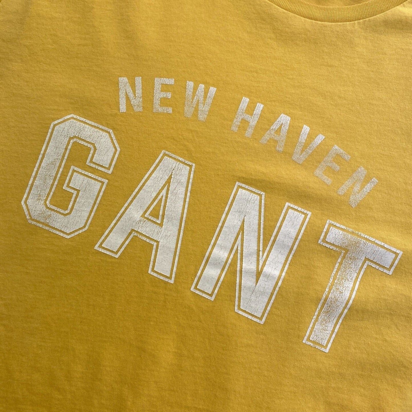 GANT Men Yellow Logo Crew Neck Short Sleeves T Shirt Size L