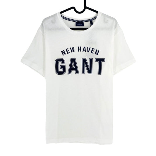 GANT Men White Logo Crew Neck Short Sleeve T Shirt Size L