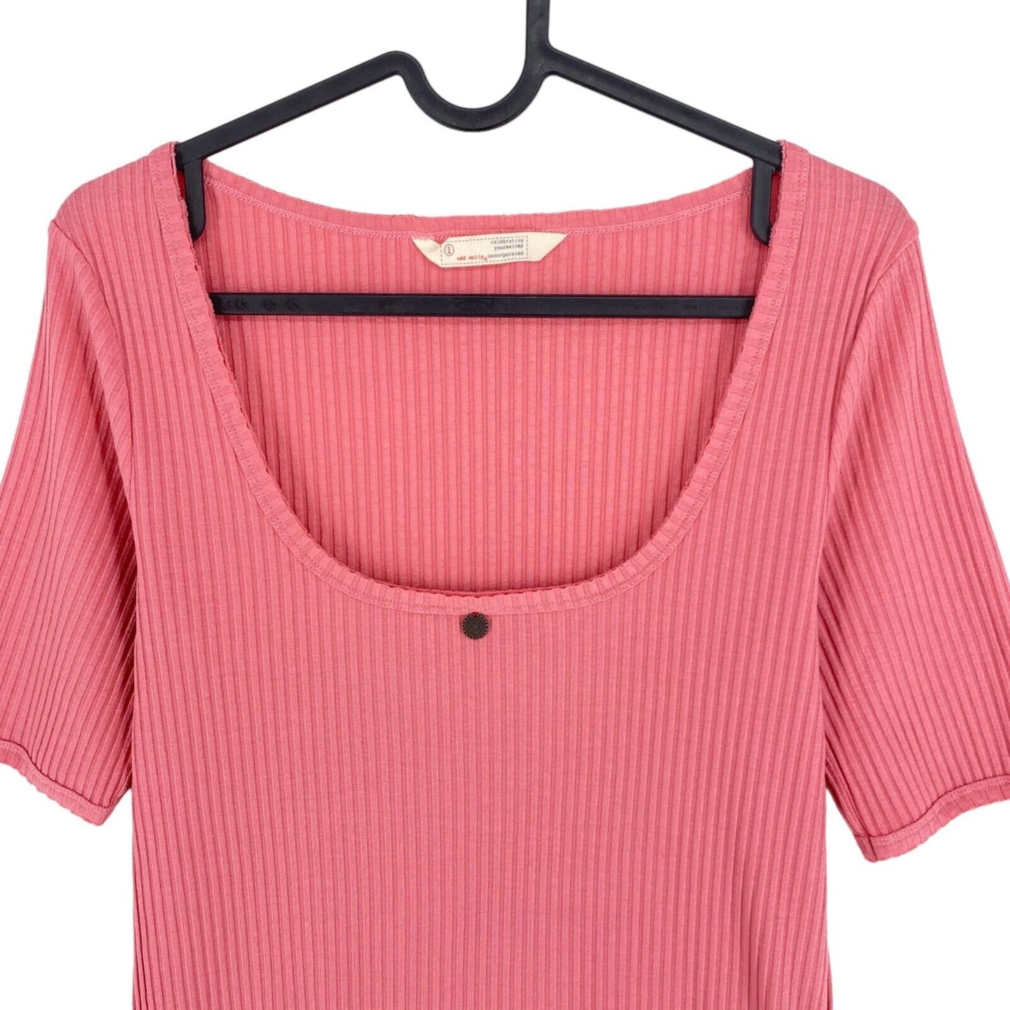 ODD MOLLY Pink Exquisite Short Sleeves T Shirt Top Size 1 / S