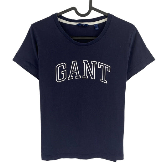 GANT Women Navy Blue Logo Crew Neck T Shirt Size L