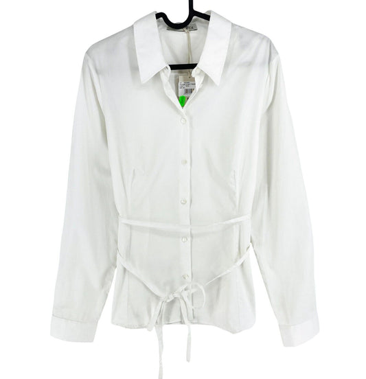 TRUSSARDI White Shirt With a waist string Size 46 EU 42 UK 14 US 12