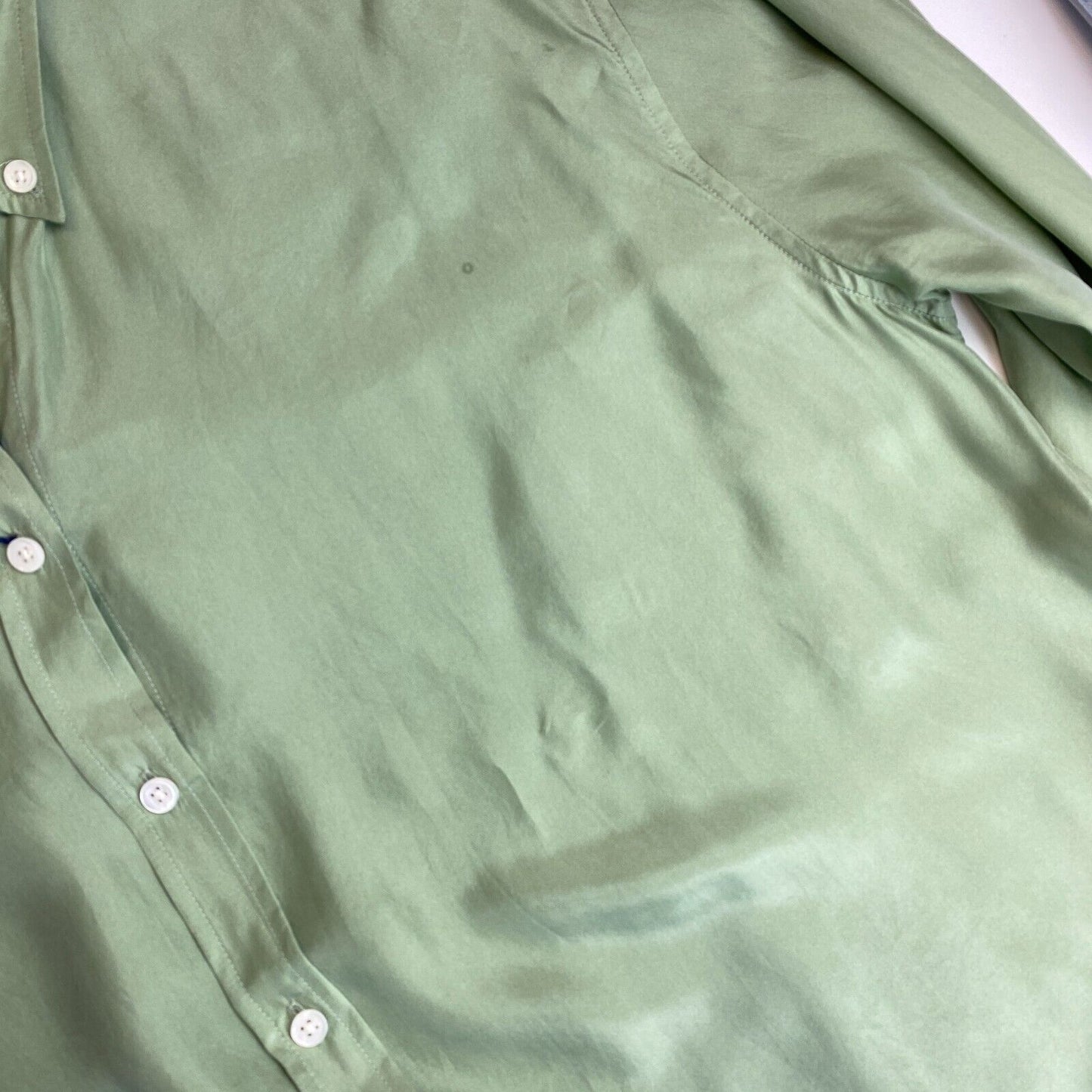 GANT Chemise décontractée verte 100% soie Taille EU 36 UK 8 US 6