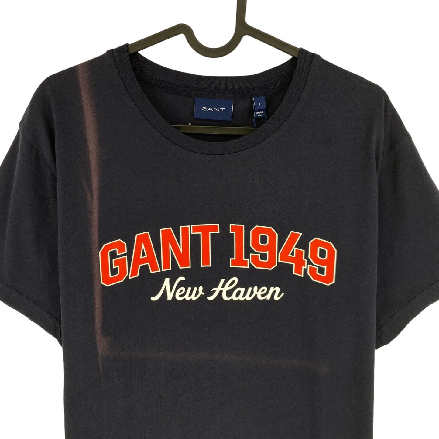 GANT T-Shirt mit Rundhalsausschnitt und Logo, Marineblau, Größe L