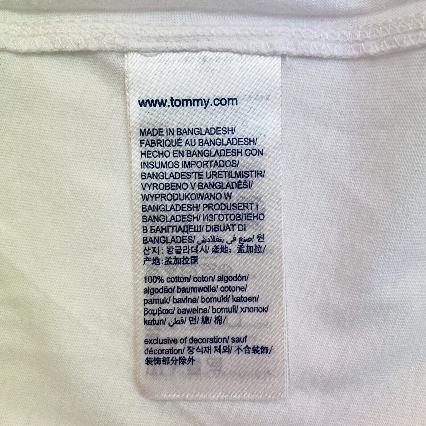 TOMMY HILFIGER JEANS Women White Crew Neck Short Sleeve T Shirt Size XL