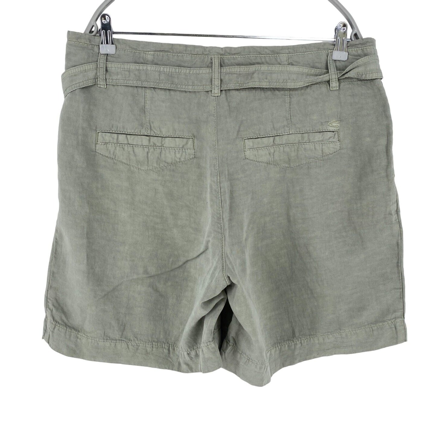 CAMEL ACTIVE Women Grey Relaxed Fit Linen Blend Shorts Size W30