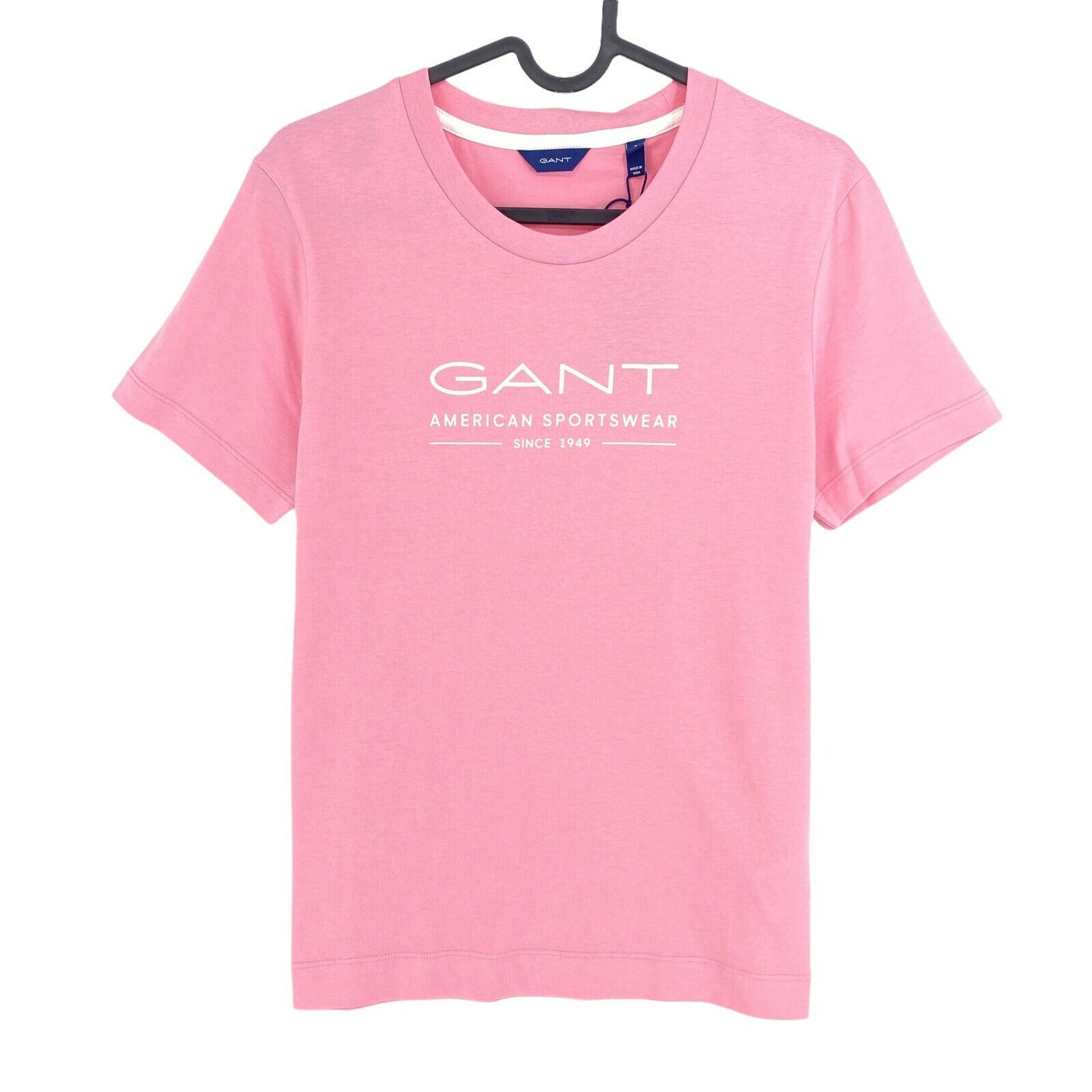 GANT Pink MD Summer Logo Crew Neck T Shirt Top Size S